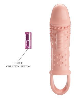 Удлиняющая насадка с вибростимуляцией ( на 2,5 см ) PRETTY LOVE - PENIS SLEEVE Cecelia, BI-026242