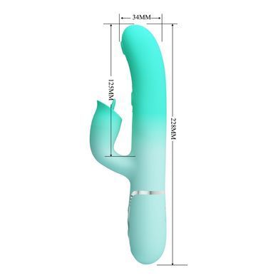 Пульсатор із кліторальним стимулятором Pretty Love - Gigi Light Green, 7 thumping functions 7 licking modes, BW-500035-4