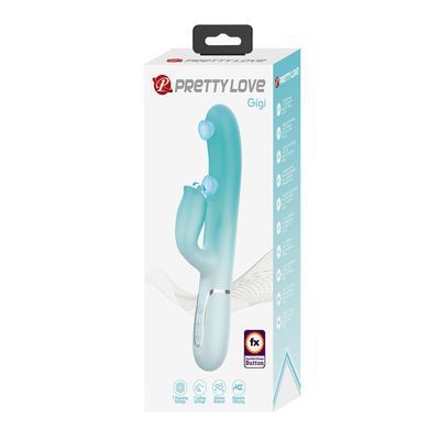 Пульсатор із кліторальним стимулятором Pretty Love - Gigi Light Green, 7 thumping functions 7 licking modes, BW-500035-4