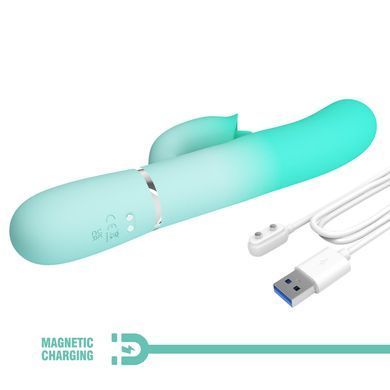 Пульсатор із кліторальним стимулятором Pretty Love - Gigi Light Green, 7 thumping functions 7 licking modes, BW-500035-4
