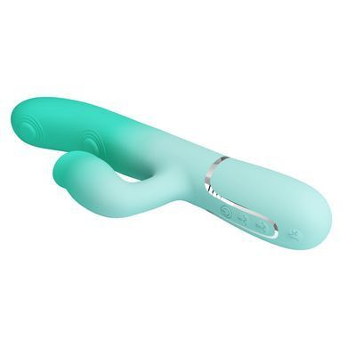 Пульсатор із кліторальним стимулятором Pretty Love - Gigi Light Green, 7 thumping functions 7 licking modes, BW-500035-4
