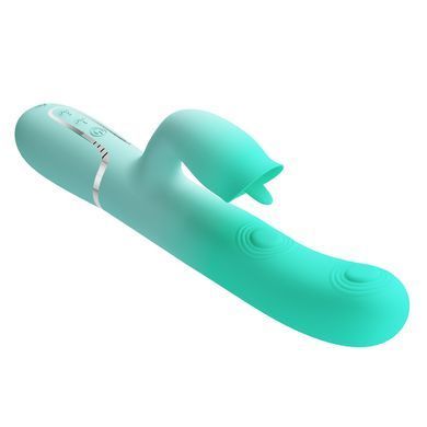 Пульсатор із кліторальним стимулятором Pretty Love - Gigi Light Green, 7 thumping functions 7 licking modes, BW-500035-4