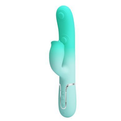 Пульсатор із кліторальним стимулятором Pretty Love - Gigi Light Green, 7 thumping functions 7 licking modes, BW-500035-4