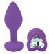 Силіконова анальна пробка EGZO - Silicone Violet Heart Plug Clear, size S