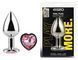 Анальна пробка з кристалом EGZO - Silver Heart Plug Pink size M