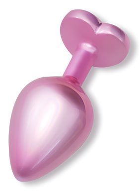 Анальная пробка с кристаллом EGZO - Pink Perl Heart Plug Clear, size S
