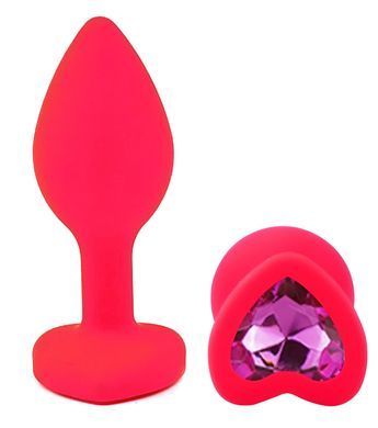 Силіконова анальна пробка EGZO - Silicone Pink Heart Plug Rose, size S