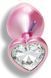 Анальная пробка с кристаллом EGZO - Pink Perl Heart Plug Clear, size S