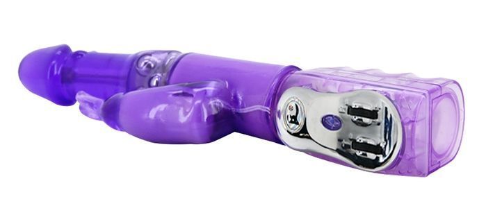 Вибратор с стимулятором клитора и функцией ротации BAILE - TRAVEL PARTNER Purple, BW-020236R