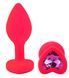 Силіконова анальна пробка EGZO - Silicone Pink Heart Plug Rose, size S