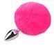 Анальна пробка з хвостом SKN-Z35 Dark pink ( розмір XS )