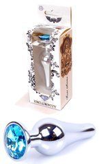 Анальний затор Boss Series - Jewellery Silver BUTT PLUG Light Blue, BS6400076