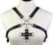 Портупея из искусственной кожи с фиксатором Women's PU Leather Chest Harness Caged Bra GREY