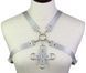 Портупея из искусственной кожи с фиксатором Women's PU Leather Chest Harness Caged Bra GREY