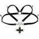 Портупея из искусственной кожи с фиксатором Women's PU Leather Chest Harness Caged Bra GREY