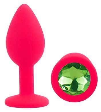 Силіконова анальна пробка EGZO - Silicone Pink Round Plug Green, size S