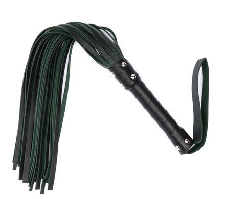 Флоггер из натуральной кожи Flirty Hard Leather - Green, BG-00032