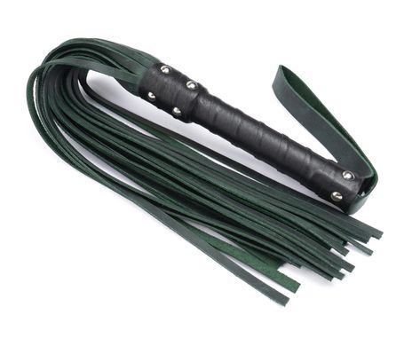 Флоггер из натуральной кожи Flirty Hard Leather - Green, BG-00032