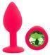 Силіконова анальна пробка EGZO - Silicone Pink Round Plug Green, size S
