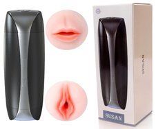 Мастурбатор с двумя входами и вибростимуляцией BOSS SUSAN Double Delight 2.0 - 36 functions USB, BS2600132