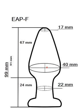 Анальний плаг зі скла EGZO EAP-F (довжина 9.9 см, діаметр 4 см )