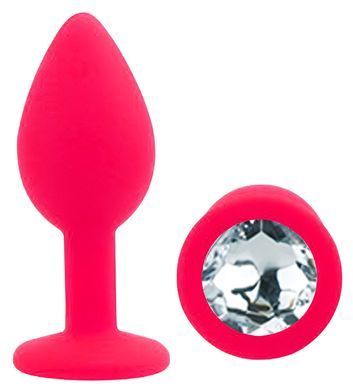 Силіконова анальна пробка EGZO - Silicone Pink Round Plug Clear, size S