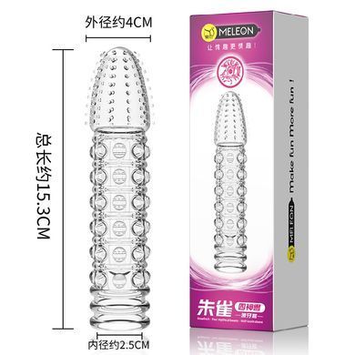 Стимулююча насадка-презерватив Meleon - Rosefinch Crystal Wolf tooth sleeve, PS-38