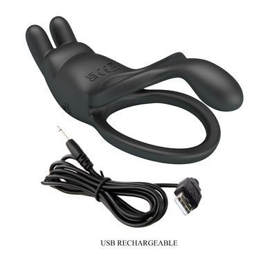 Ерекційне вібро кільце Pretty Love - SETH Black, 7 vibration functions, BI-210335