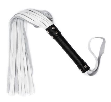 Флоггер из натуральной кожи Flirty Leather - Black & White, BG-00033