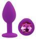 Силиконовая анальная пробка EGZO - Silicone Purple Round Plug Rose, size S
