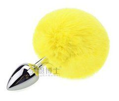 Анальная пробка с хвостом SKN-Z38 Yellow ( размер XS )