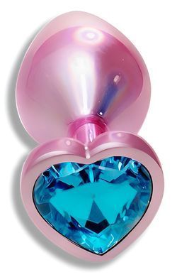 Анальна пробка з кристалом EGZO - Pink Perl Heart Plug Aqua, size S