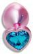 Анальна пробка з кристалом EGZO - Pink Perl Heart Plug Aqua, size S