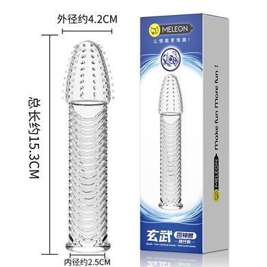 Стимулююча насадка-презерватив Meleon - Basalt Crystal Wolf tooth sleeve, PS-40