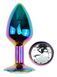 Анальная пробка с кристаллом EGZO - Multicolor Round Plug Clear size M