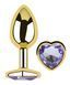 Анальна пробка з кристалом EGZO - Gold Heart Plug Amethyst size M